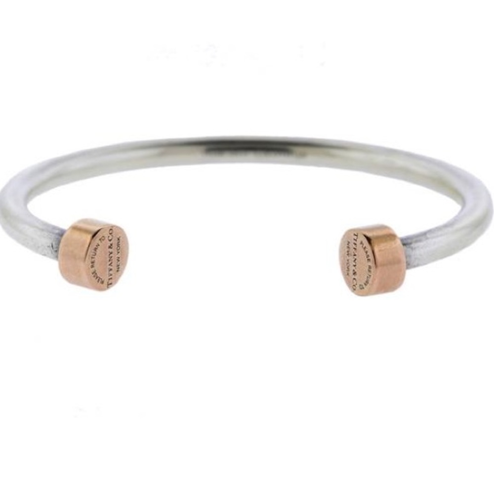 RETURN TO TIFFANY® NARROW CIRCLE EDGE CUFF IN STERLING SILVER & RUBEDO® ACCENT